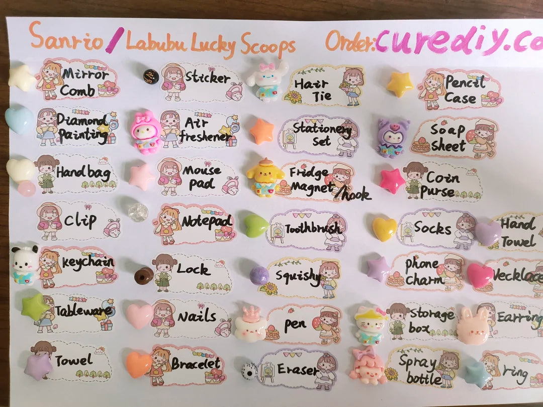 UPgrade Sanrio and labubu cute items lucky scoops, (20 items gurateed for 1 scoop,all high vale)