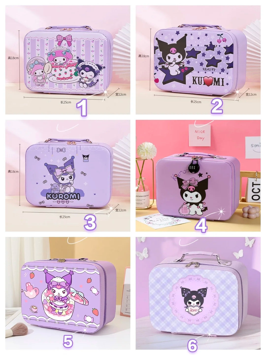 Makeup case gift set:Sanrio-Labubu -stitch theme contain 10 cute items +2 freebies