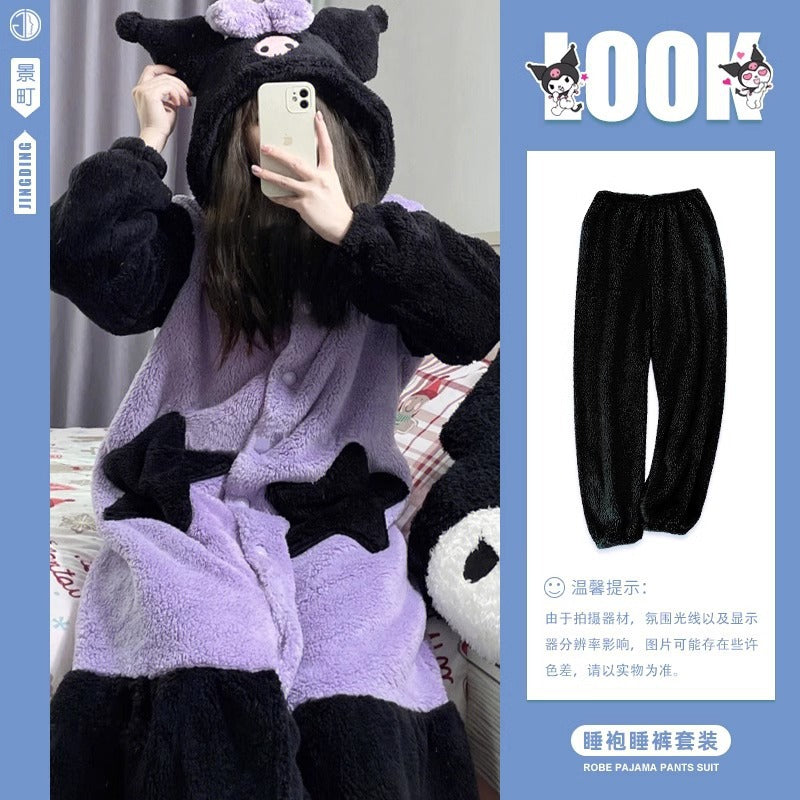 (Copy) Sanrio Pajamas Women's Velvet Sweet Plush Home Clothes Set