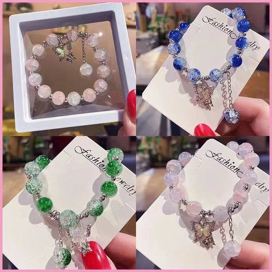 Bracelets(wishful color) open mystery bag  on  tiktok live-- color match game.