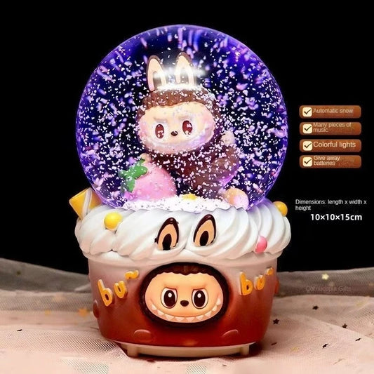 Bubu，  Santa Claus and Snowman --- Snow-Floating Music Box Night Light,  Christmas Gift
