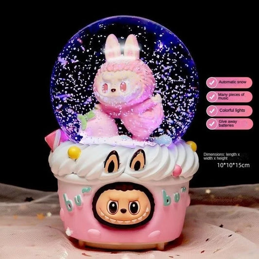 Bubu，  Santa Claus and Snowman --- Snow-Floating Music Box Night Light,  Christmas Gift