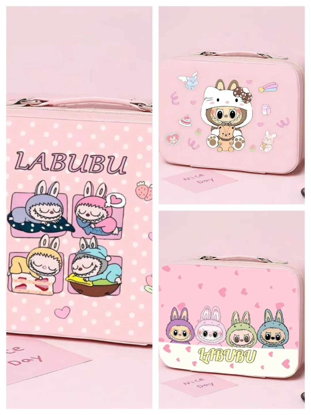 Makeup case gift  set:Sanrio-Labubu -stitch theme   contain 10 cute items +2 freebies