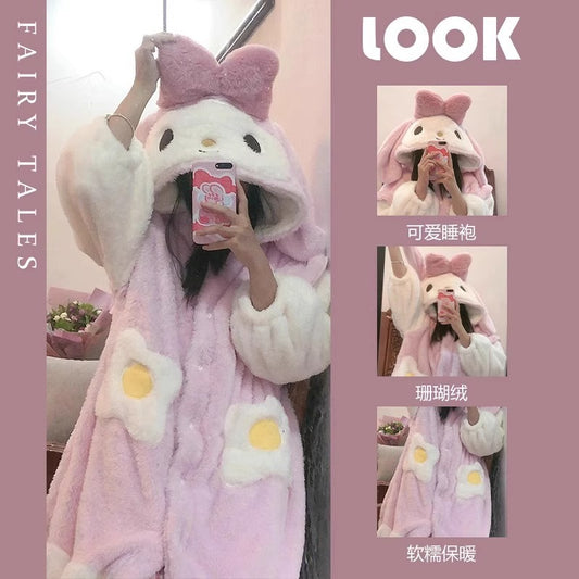 (Copy) Sanrio Pajamas Women's Velvet Sweet Plush Home Clothes Set