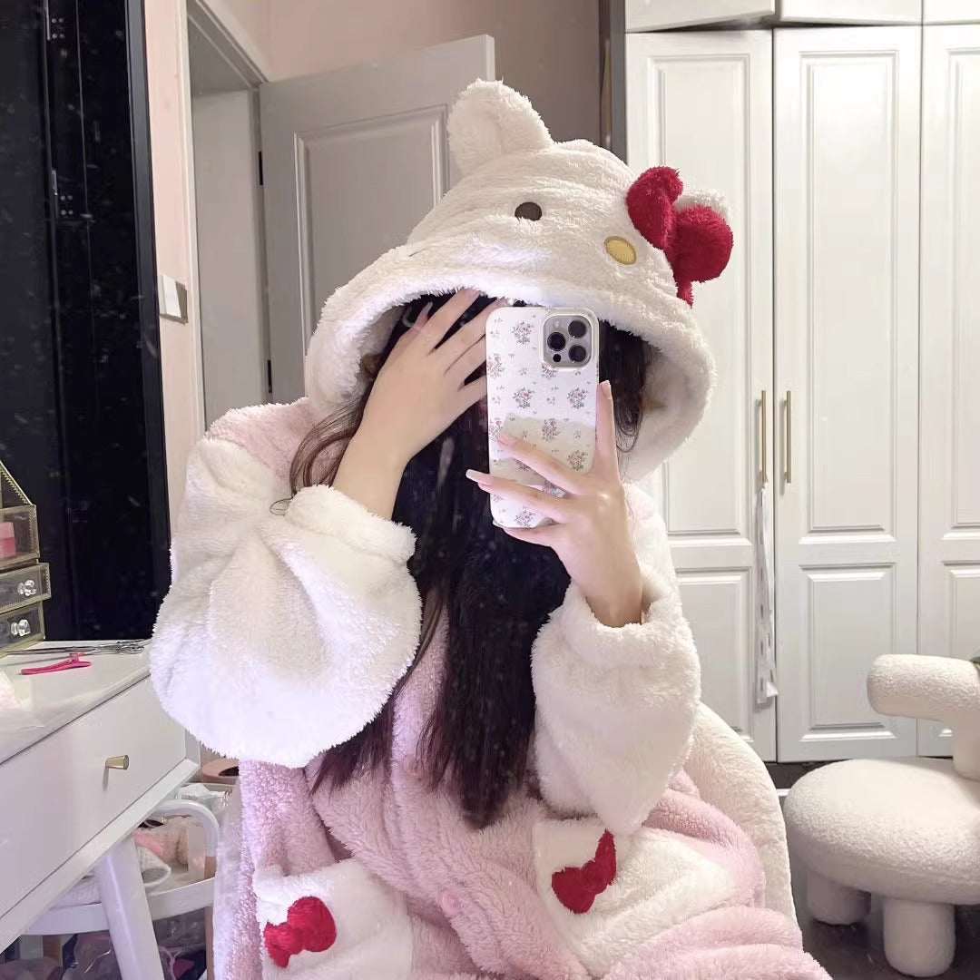 (Copy) Sanrio Pajamas Women's Velvet Sweet Plush Home Clothes Set