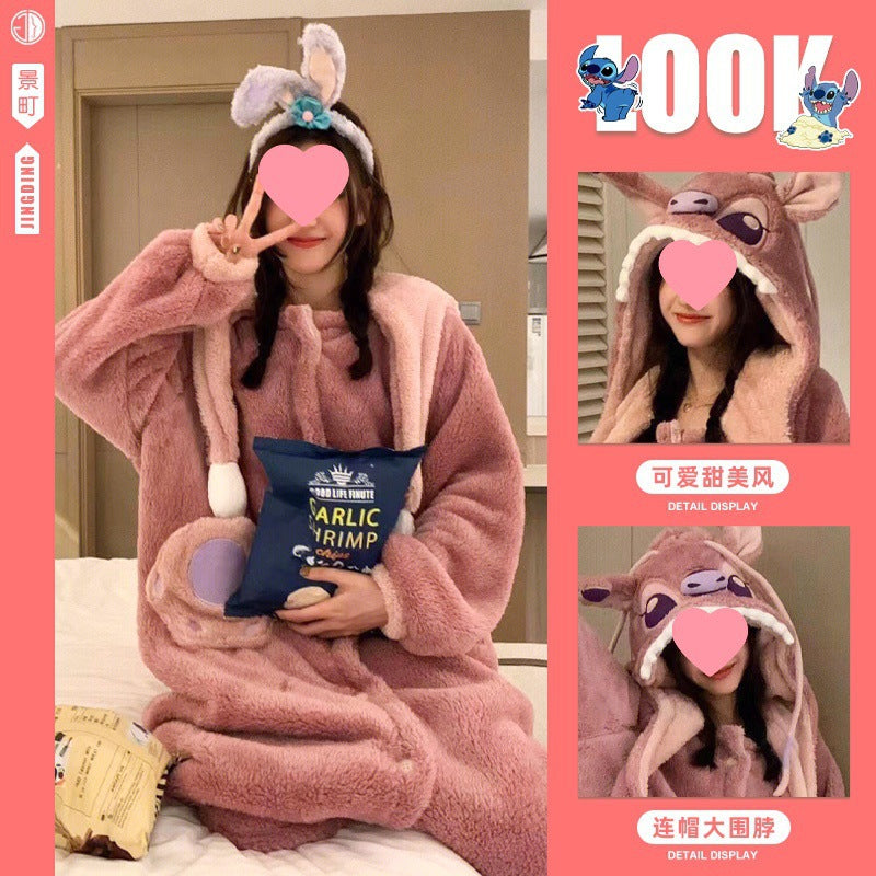 (Copy) Sanrio Pajamas Women's Velvet Sweet Plush Home Clothes Set