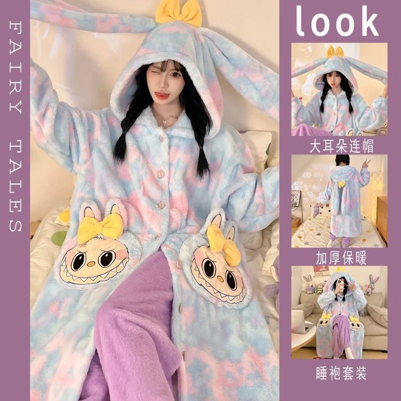 (Copy) Sanrio Pajamas Women's Velvet Sweet Plush Home Clothes Set