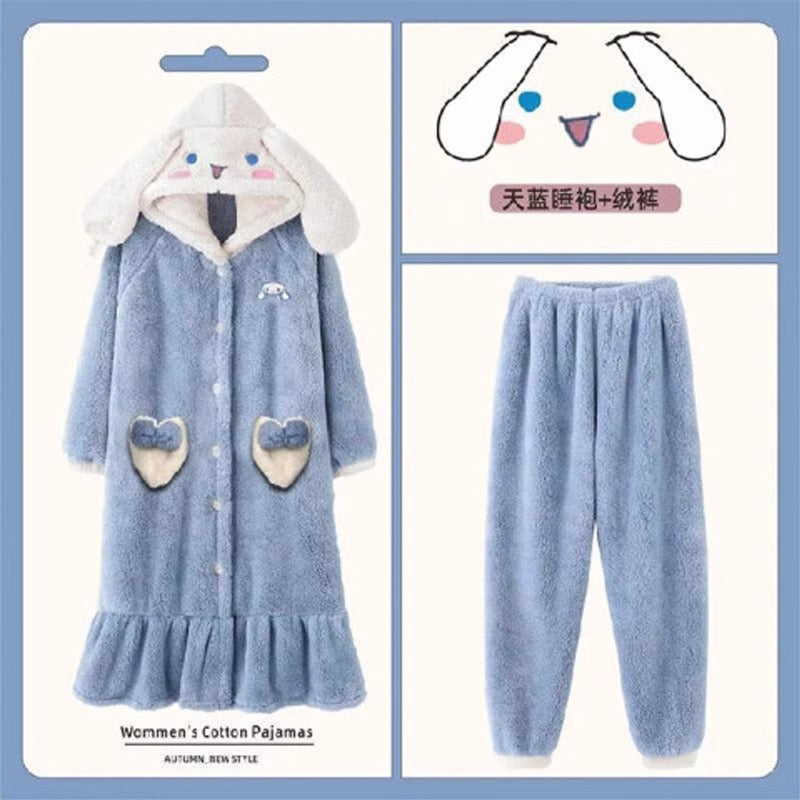 (Copy) Sanrio Pajamas Women's Velvet Sweet Plush Home Clothes Set